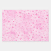 Pastel Roze Waterverf Luipaard Strepen Sterren Pri Inpakpapier Vel (Voorkant 3)
