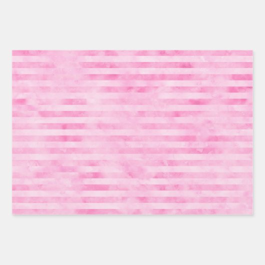 Pastel Roze Waterverf Luipaard Strepen Sterren Pri Inpakpapier Vel (Voorkant 2)