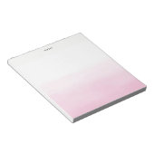 Pastel roze Waterverf Ombre grafische Gepersonalis Notitieblok (Schuin)