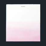 Pastel roze Waterverf Ombre grafische Gepersonalis Notitieblok<br><div class="desc">Kleurrijk en trendy notitieblok met een wazige roze waterverf ombre. Dit zal een perfect accent zijn voor je kantoor. Personaliseer door namen,  monogram of andere details toe te voegen.</div>