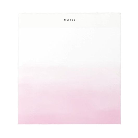 Pastel roze Waterverf Ombre grafische Gepersonalis Notitieblok (Voorkant)