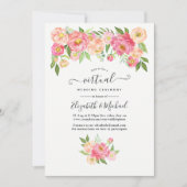 Pastel roze Waterverf online virtueel huwelijk Kaart (Voorkant)