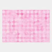Pastel Roze Waterverf Polka Dot Chevron Diamond Inpakpapier Vel (Voorkant 3)