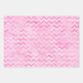 Pastel Roze Waterverf Polka Dot Chevron Diamond Inpakpapier Vel (Voorkant 2)