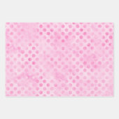 Pastel Roze Waterverf Polka Dot Chevron Diamond Inpakpapier Vel (Voorkant)