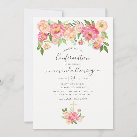 Pastel roze Waterverf pony bevestiging Kaart (Voorkant)