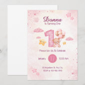 Pastel Roze Waterverf Schattigee beren Kaart (Voorkant / Achterkant)