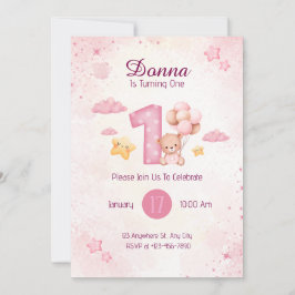 Pastel Roze Waterverf Schattigee beren Kaart