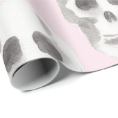 Pastel Roze Waterverf Schedel Halloween Cadeaupapier (Rol Hoek)