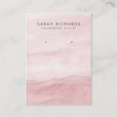 Pastel Roze Waterverf Sieraden Oorbel Display Visitekaartje (Voorkant)