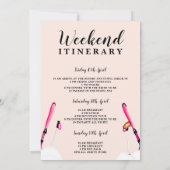 Pastel roze waterverf skizakweekend kaart (Achterkant)