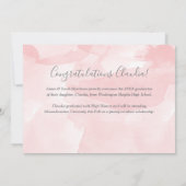 Pastel Roze Waterverf Was multi-foto Afstuderen Aankondiging (Achterkant)