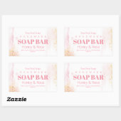 Pastel roze Waterverf zeep kaars labels (Vel)