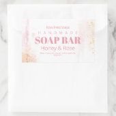 Pastel roze Waterverf zeep kaars labels (Tas)