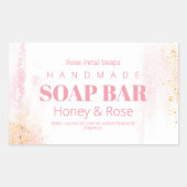 Pastel roze Waterverf zeep kaars labels (Voorkant)