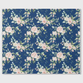 Pastel roze waterverven rozen patroon cadeaupapier (Vlak)