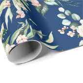 Pastel roze waterverven rozen patroon cadeaupapier (Rol Hoek)