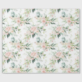 Pastel roze waterverven rozen patroon cadeaupapier (Vlak)