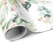 Pastel roze waterverven rozen patroon cadeaupapier (Rol Hoek)