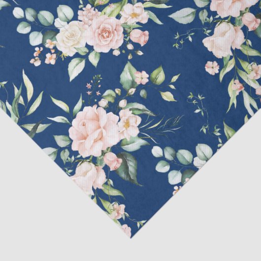 Pastel roze waterverven rozen patroon tissuepapier (Detail)