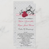 pastel roze Wedding programma Programmakaart (Voorkant / Achterkant)