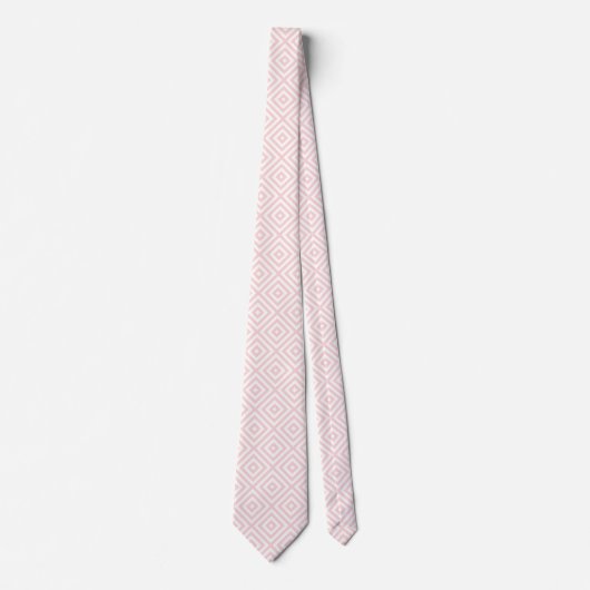 Pastel Roze & White Geometric Pattern Stropdas (Voorkant)