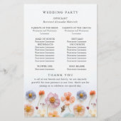 Pastel Roze Wilde Bloemen Wedding Ceremony Program