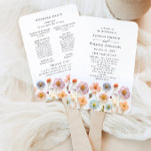 Pastel Roze Wilde Bloemen Wedding Ceremony Program Handwaaier