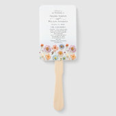 Pastel Roze Wilde Bloemen Wedding Ceremony Program Handwaaier (Voorkant)