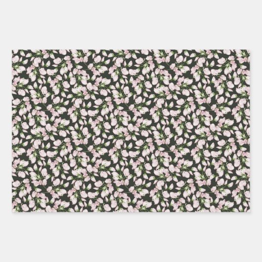 Pastel Roze Wilde Bloemknoppen Inpakpapier Vel (Voorkant 2)