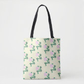 Pastel Roze Wilde Roos Bloem  Patroon Tote Bag (Voorkant)