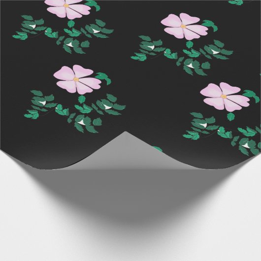 Pastel roze Wilde Roos Cadeaupapier (Hoek)