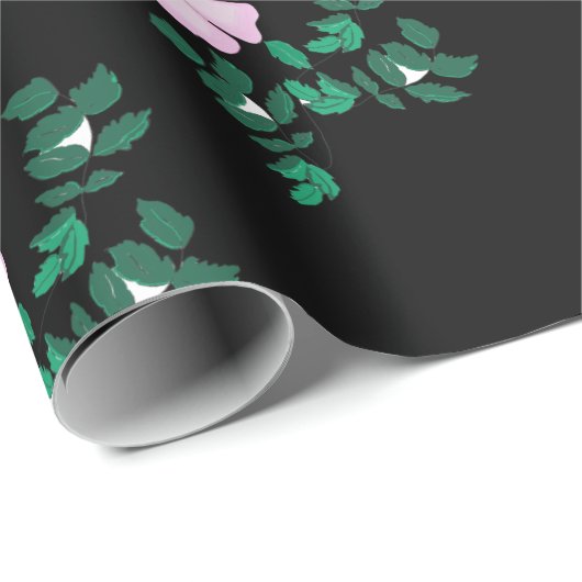 Pastel roze Wilde Roos Cadeaupapier (Rol Hoek)