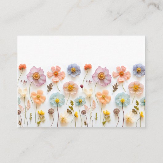 Pastel Roze Wildflower Baby shower Boeken voor Bab Informatiekaartje (Achterkant)