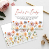 Pastel Roze Wildflower Baby shower Boeken voor Bab Informatiekaartje