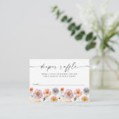 Pastel Roze Wildflower Baby shower Luier Raffle Informatiekaartje (Staand voorkant)