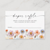 Pastel Roze Wildflower Baby shower Luier Raffle Informatiekaartje (Voorkant)