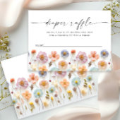 Pastel Roze Wildflower Baby shower Luier Raffle Informatiekaartje