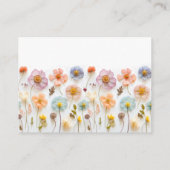 Pastel Roze Wildflower Baby shower Luier Raffle Informatiekaartje (Achterkant)