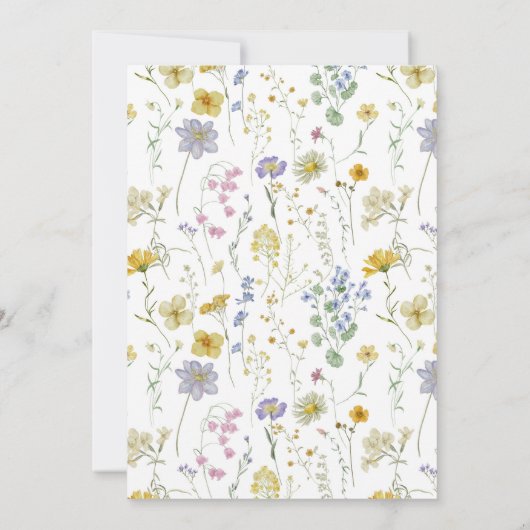 Pastel Roze Wildflower Bruidsdouche uitnodiging (Achterkant)