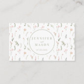 Pastel roze wildflower bruiloft RSVP QR-codekaarte Informatiekaartje (Achterkant)