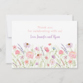 Pastel roze Wildflower Meadow Baby shower Bedankkaart (Voorkant)