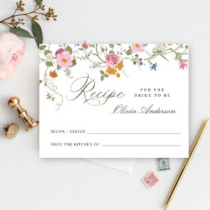 Pastel Roze Wildflower Vrijgezellenfeest Recept Ka Briefkaart