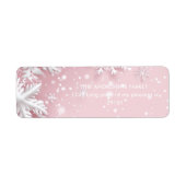 Pastel Roze Winter Wonderland Sneeuwvlok Etiket (Voorkant)