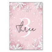 Pastel Roze Winter Wonderland Sneeuwvlok Kaart (Voorkant)