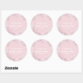 Pastel Roze Winter Wonderland Sneeuwvlok Ronde Sticker (Vel)
