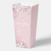 Pastel Roze Winter Wonderland Sneeuwvlok Verjaarda Bedankdoosjes (Voorkant)