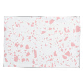 Pastel Roze Wit Abstract Terrazzo Patroon Kussensloop (Achterkant-Links)