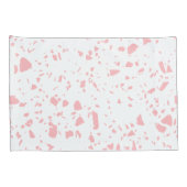 Pastel Roze Wit Abstract Terrazzo Patroon Kussensloop (Achterkant-Rechts)