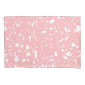 Pastel Roze Wit Abstract Terrazzo Patroon Kussensloop (Voorkant-Links)